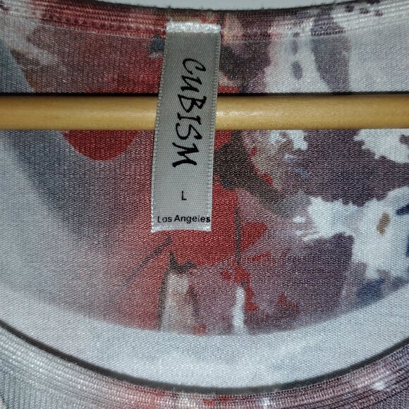 Cubism brown top w zipper with long sleeves - Picture 2 of 6